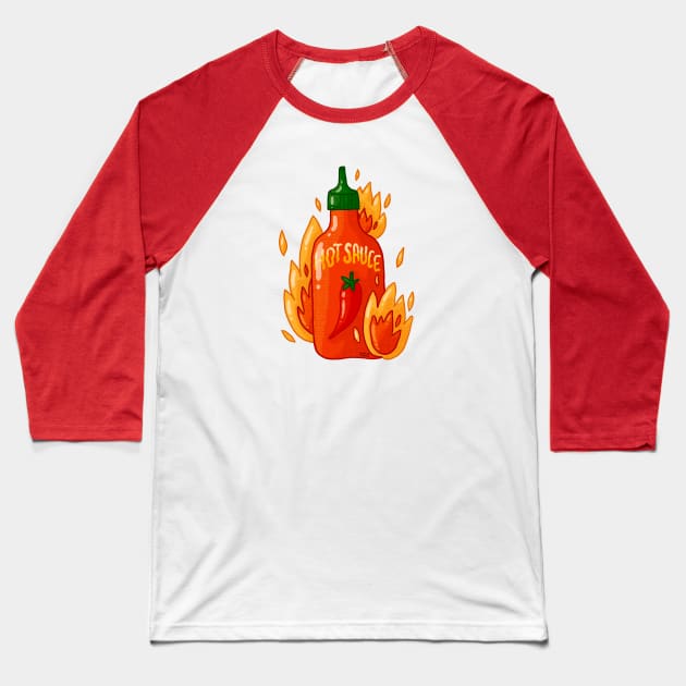 Hot Hot Sauce Baseball T-Shirt by Tania Tania
